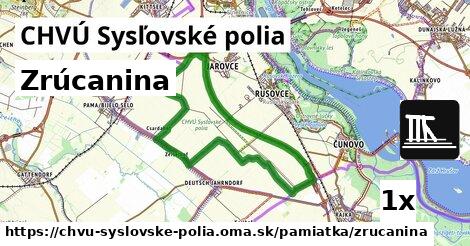 Zrúcanina, CHVÚ Sysľovské polia