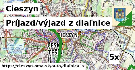 príjazd/výjazd z diaľnice v Cieszyn