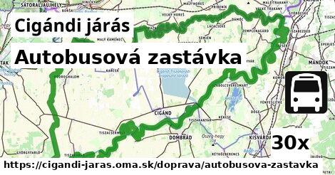 Autobusová zastávka, Cigándi járás