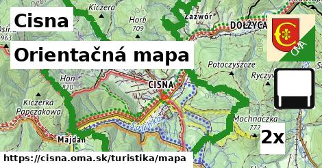 orientačná mapa v Cisna