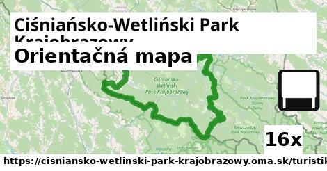 Orientačná mapa, Ciśniańsko-Wetliński Park Krajobrazowy