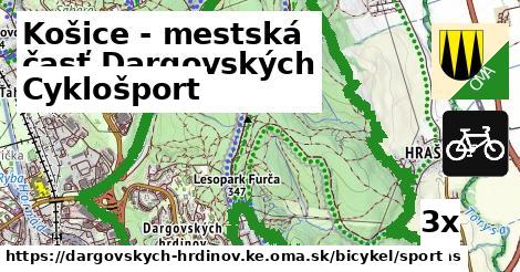 cyklošport v Košice - mestská časť Dargovských hrdinov