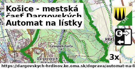 automat na lístky v Košice - mestská časť Dargovských hrdinov