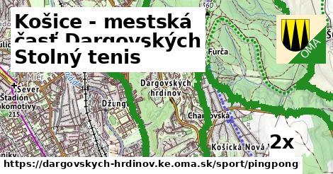 Stolný tenis, Košice - mestská časť Dargovských hrdinov