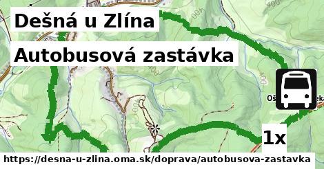 autobusová zastávka v Dešná u Zlína