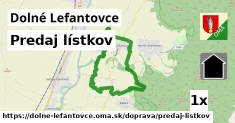 Predaj lístkov, Dolné Lefantovce