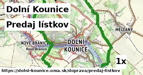 Predaj lístkov, Dolní Kounice