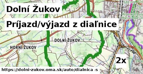 príjazd/výjazd z diaľnice v Dolní Žukov