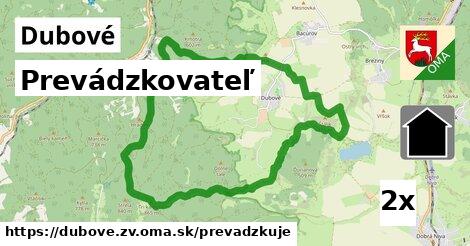 prevádzkovateľ v Dubové, okres ZV