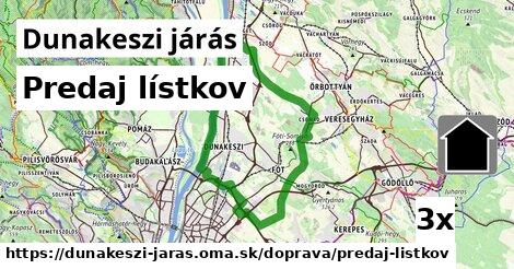 predaj lístkov v Dunakeszi járás