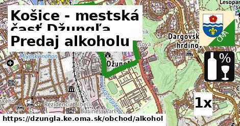 Predaj alkoholu, Košice - mestská časť Džungľa