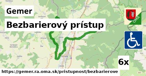 Bezbarierový prístup, Gemer, okres RA