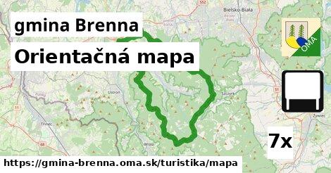Orientačná mapa, gmina Brenna