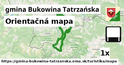 Orientačná mapa, gmina Bukowina Tatrzańska