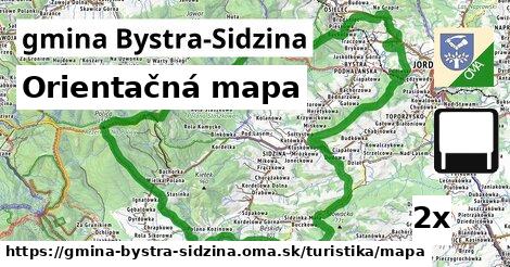 Orientačná mapa, gmina Bystra-Sidzina