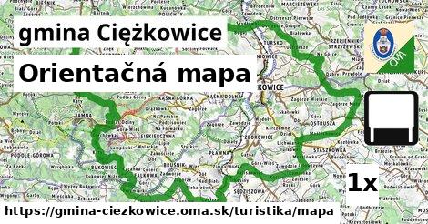 Orientačná mapa, gmina Ciężkowice