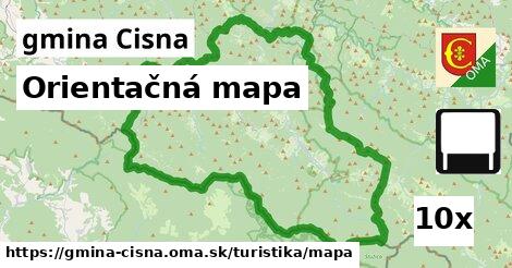 Orientačná mapa, gmina Cisna