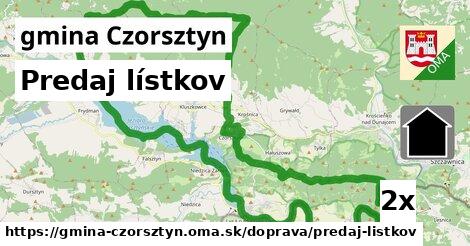 Predaj lístkov, gmina Czorsztyn