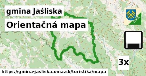 Orientačná mapa, gmina Jaśliska