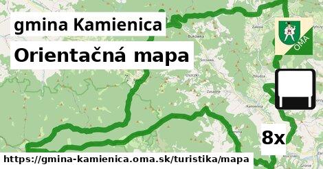 Orientačná mapa, gmina Kamienica