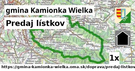 Predaj lístkov, gmina Kamionka Wielka