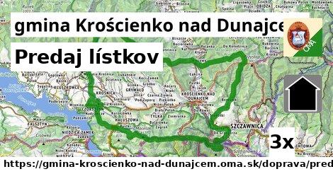 predaj lístkov v gmina Krościenko nad Dunajcem