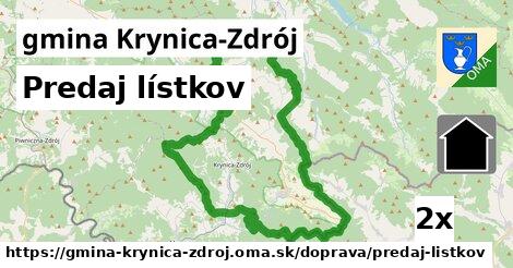 Predaj lístkov, gmina Krynica-Zdrój