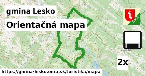 Orientačná mapa, gmina Lesko