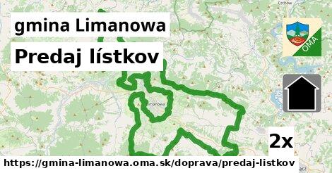 Predaj lístkov, gmina Limanowa