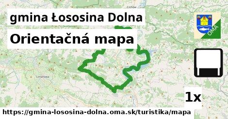 Orientačná mapa, gmina Łososina Dolna