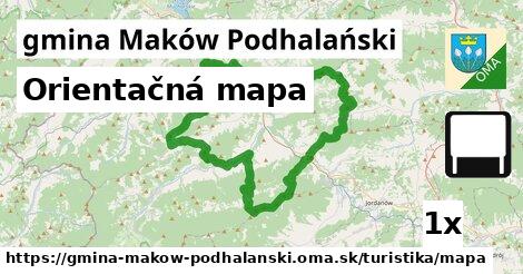 Orientačná mapa, gmina Maków Podhalański