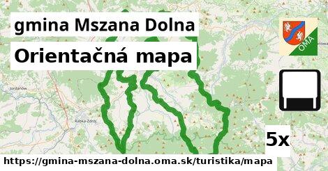 Orientačná mapa, gmina Mszana Dolna