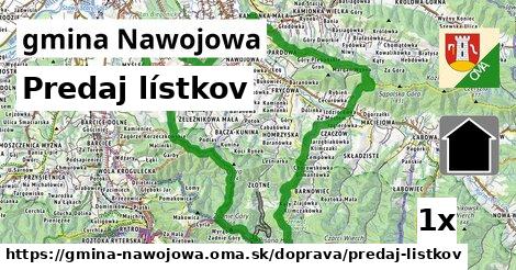 Predaj lístkov, gmina Nawojowa