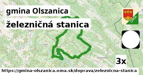 železničná stanica, gmina Olszanica
