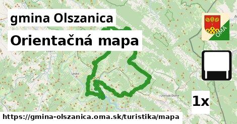 Orientačná mapa, gmina Olszanica