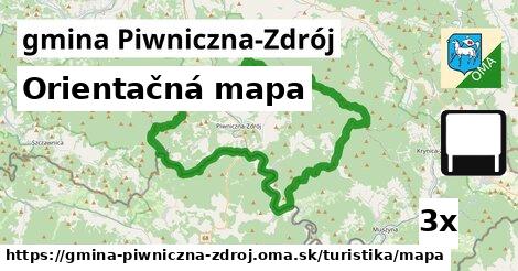 orientačná mapa v gmina Piwniczna-Zdrój