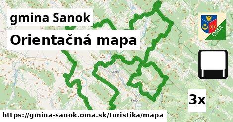 Orientačná mapa, gmina Sanok