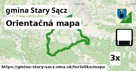 Orientačná mapa, gmina Stary Sącz