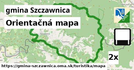 Orientačná mapa, gmina Szczawnica