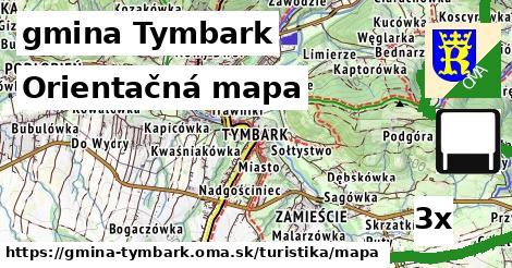 Orientačná mapa, gmina Tymbark