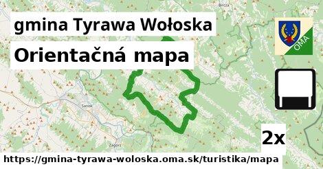 Orientačná mapa, gmina Tyrawa Wołoska