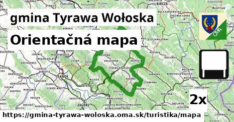 Orientačná mapa, gmina Tyrawa Wołoska