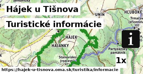 turistické informácie v Hájek u Tišnova