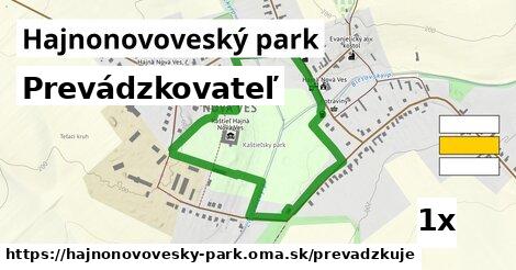 prevádzkovateľ v Hajnonovoveský park