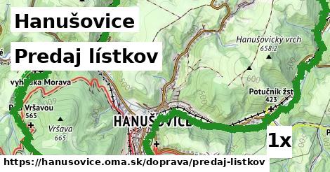 predaj lístkov v Hanušovice