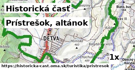 Prístrešok, altánok, Historická časť