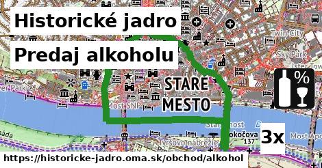 Predaj alkoholu, Historické jadro