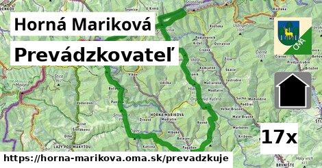 prevádzkovateľ v Horná Mariková