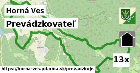 prevádzkovateľ v Horná Ves, okres PD