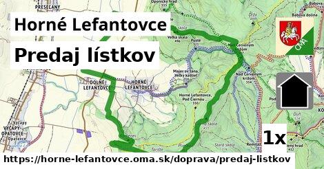 Predaj lístkov, Horné Lefantovce